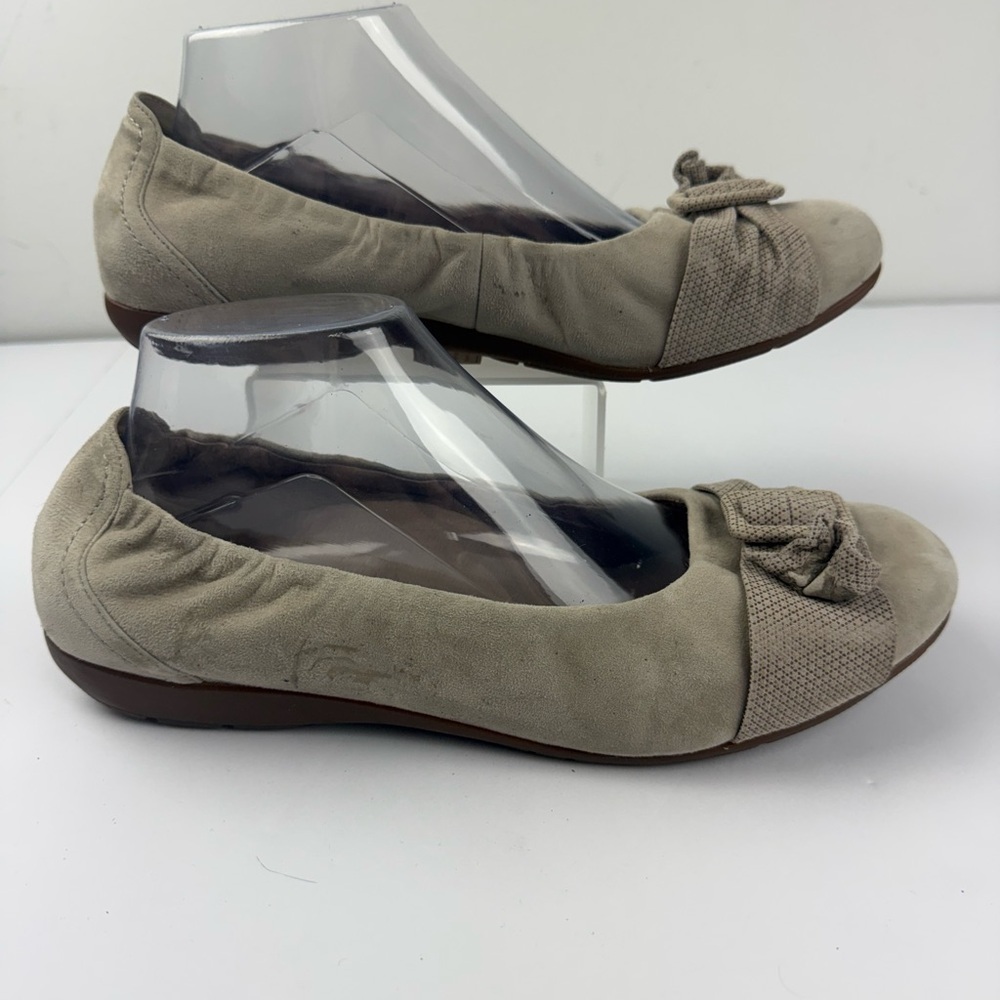 Abeo Womens 10N Tabitha Beige Ballet Flats Slip Ons Biosystem SEE ALL.